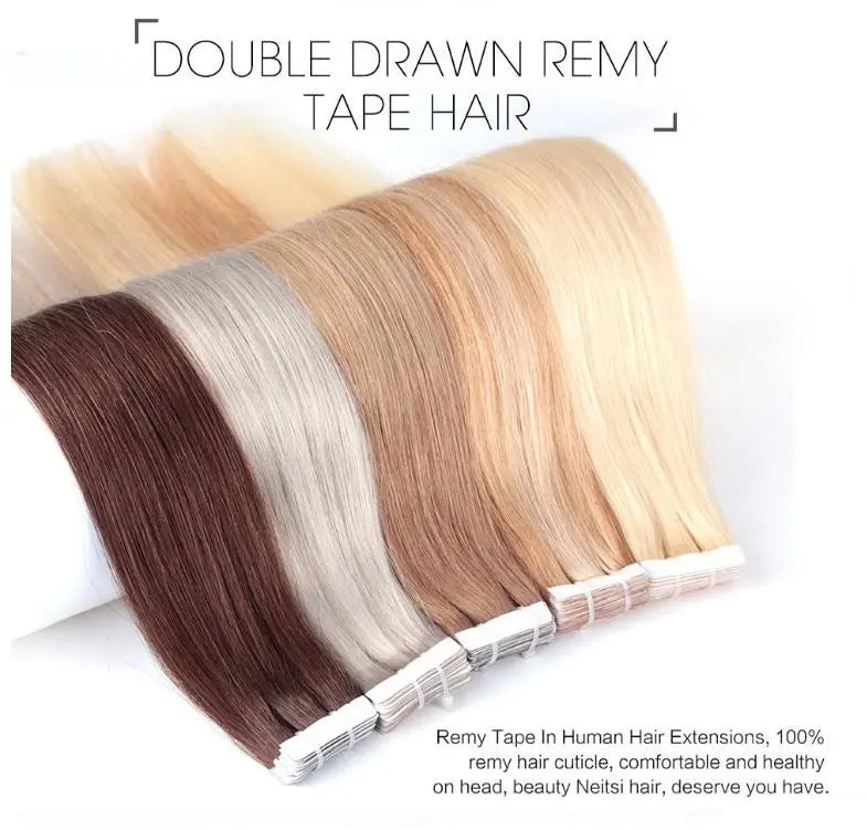 European Straight Tape-in Hair - Blonde